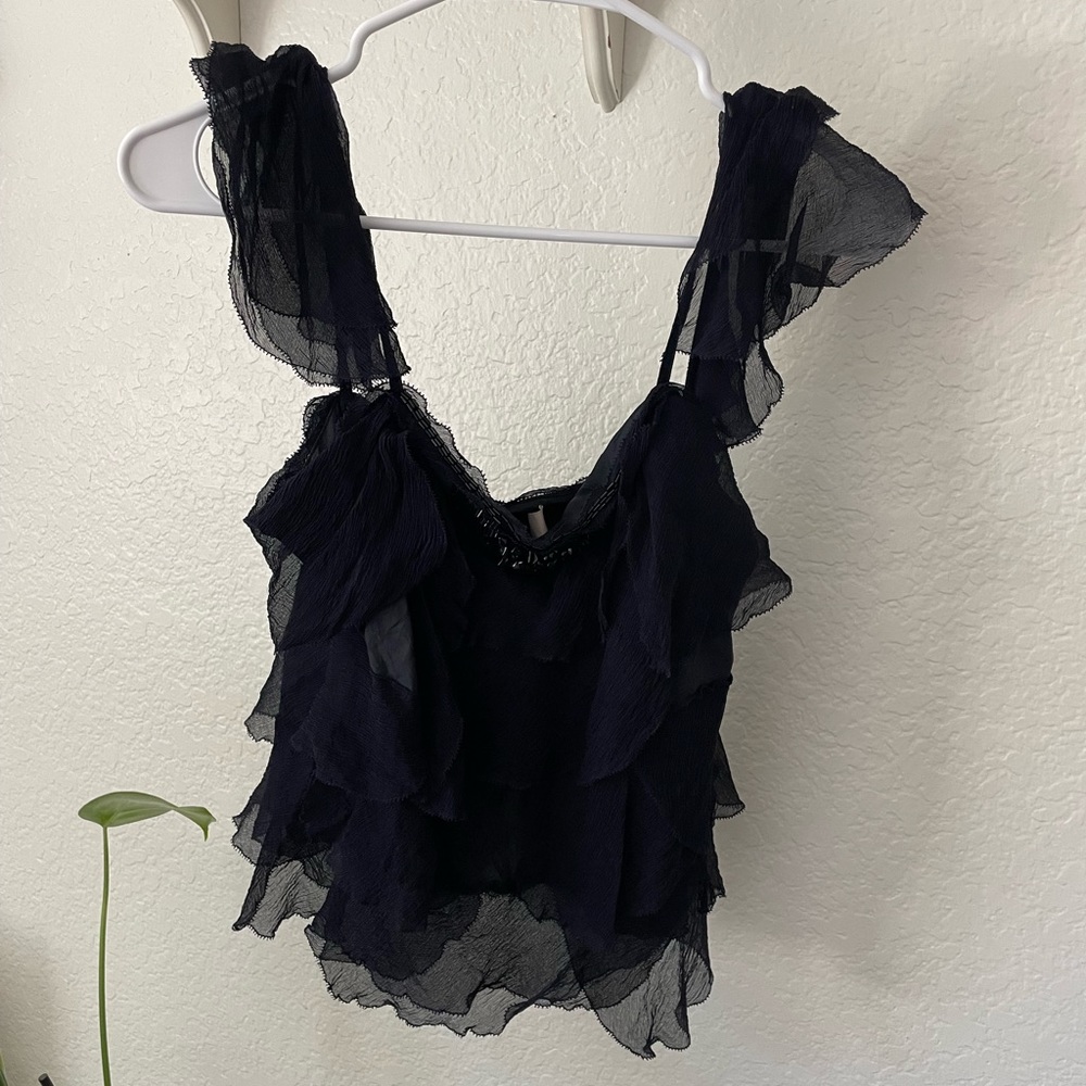 fenn wright manson silk ruffle top